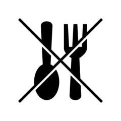 do not eat icon or logo isolated sign symbol vector illustration - high quality black style vector icons
