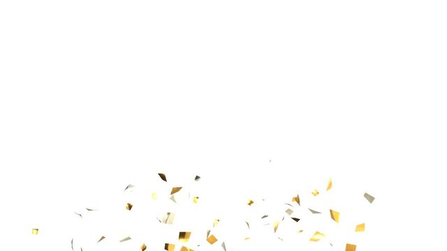 紙吹雪 クラッカー party popper 金銀 白背景 [ループ対応] [別Verあり]