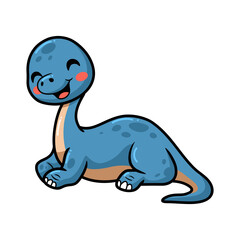 Cute little dinosaur cartoon lying down