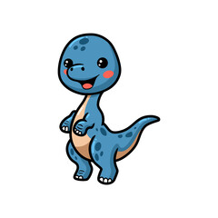 Obraz premium Cute little dinosaur cartoon standing