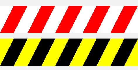 Signal prohibition tapes of different colors on a gray background..