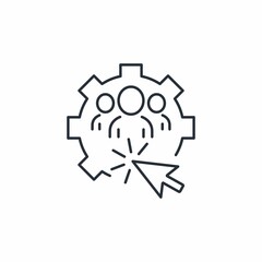 Team start. Get to work. Vector linear icon isolated on white background.