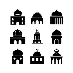 mosque icon or logo isolated sign symbol vector illustration - high quality black style vector icons
