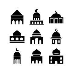 mosque icon or logo isolated sign symbol vector illustration - high quality black style vector icons
