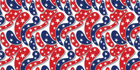 American flag colors  seamless pattern