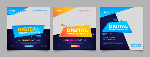 Digital business marketing banner for social media post template	