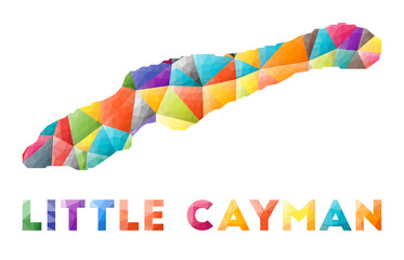 Little Cayman - colorful low poly island shape. Multicolor geometric triangles. Modern trendy design. Vector illustration.