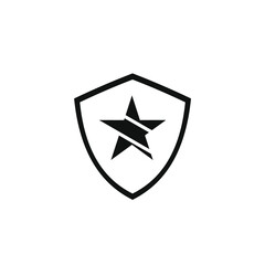 Fototapeta premium the star splits in the middle of the shield