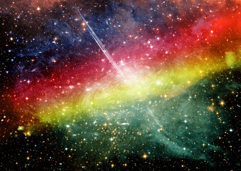 galaxy in a free space. 3D rendering