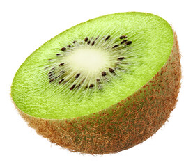 Half of kiwi isolated on white background