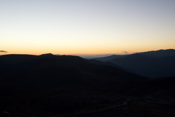 sunset over the mountains