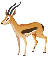 Animal cartoon character of Impala on white background