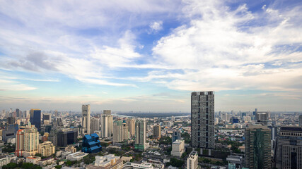 Naklejka premium Metropolitan Bangkok City downtown cityscape urban skyline Thailand - Cityscape Bangkok city Thailand