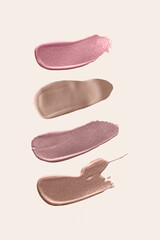 Metallic pastel brush stroke paints collection vector