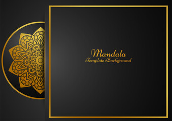 Art of traditional Indian geometric. Luxury mandala graphic background. gold black ornamental on shadow transparency. Decorative pattern east style. Vector illustration with copy space.