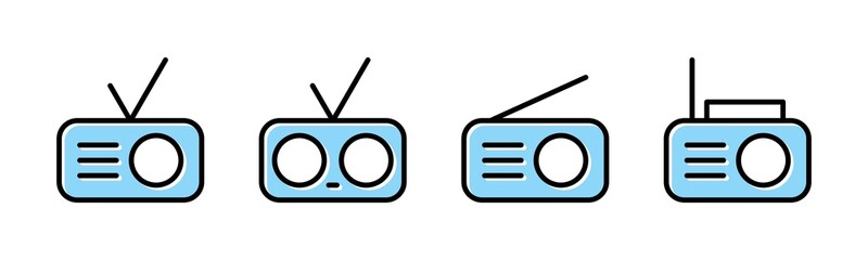 Vector graphic of radio icon collection