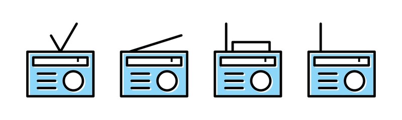 Vector graphic of radio icon collection