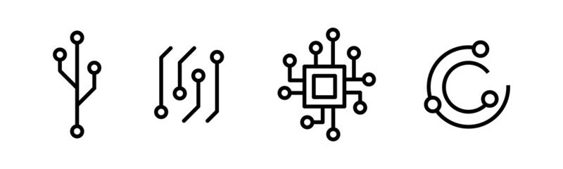 vector graphic of tehcnology data icon collection