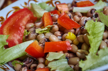 Nigeria black-eyed pea beans salad.