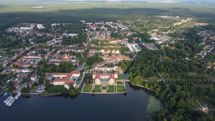 Fototapeta premium Aerial view of Rheinsberg Palace, Schloss Rheinsberg, Germany
