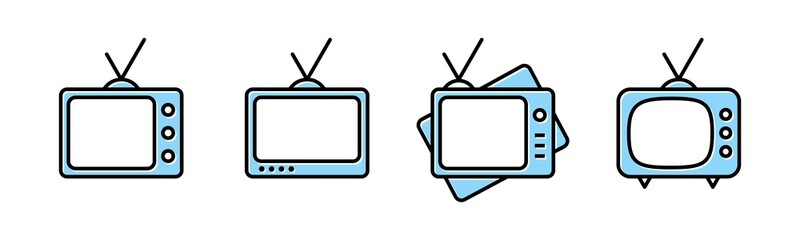 Vector graphic of televison icon collection