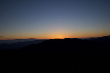 sunset in the mountains