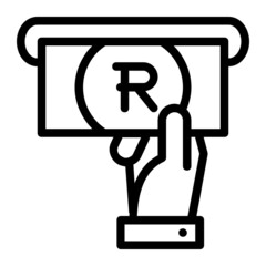 Withdraw South African Rand Money from ATM Icon