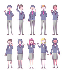 学生服の男女　グローバル