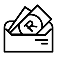 South African Rand Money in Envelope Icon