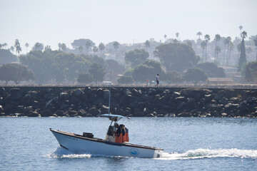 Fototapeta premium boat in the fog