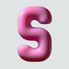 Pink Chewing Gum Letter
