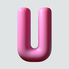 Pink Chewing Gum Letter