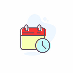 Calendar and clock icon concept vector illustration.