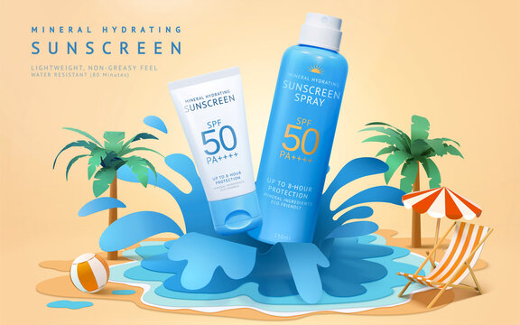 3d water resistant sunscreen ad