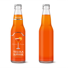 Set of cocktail glass bottles