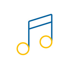 Music note flat isolated vector icon