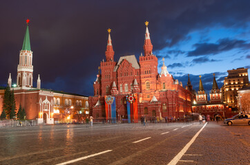 Fototapeta na wymiar State Historical Museum on red square in Moscow. Russia