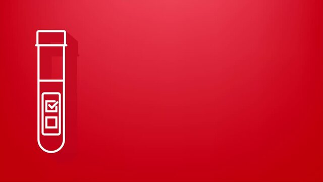 Blood test result in flat style. Chemical laboratory research. Motion graphics.