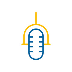 Retro microphone vector flat icon