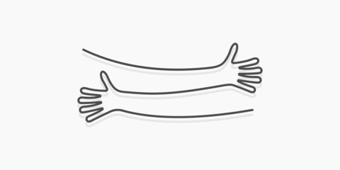 Simple line creating hug drawing. illustration