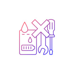 Not serviceable if exposed to liquids gradient linear vector manual label icon. Thin line color symbol. Modern style pictogram. Vector isolated outline drawing for product use instructions