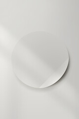White round paper cut with drop shadow vector