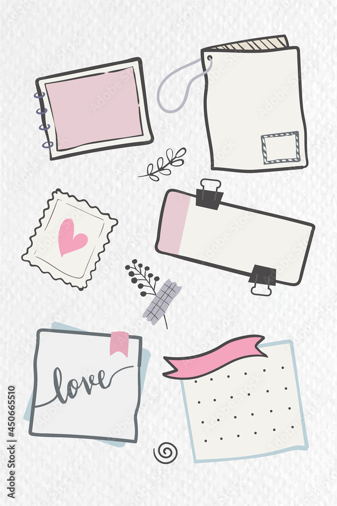 Sticker Planner doodle collection vector