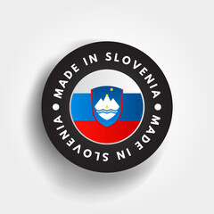 Made in Slovenia text emblem badge, concept background