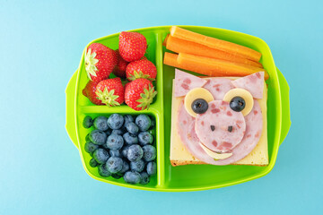 Kid's healthy breakfasts with funny faces