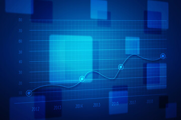 Business Growth graph on technology background, Futuristic raise arrow chart digital transformation abstract technology background. Big data and business growth currency stock and investment economy	
