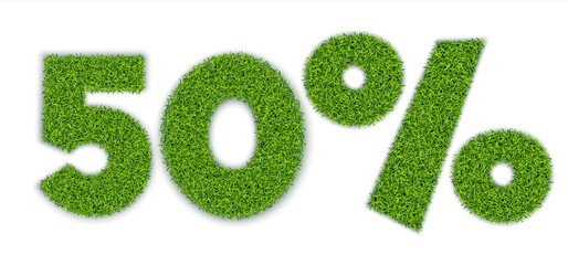 50 percent with grass texture realistic vector eps10