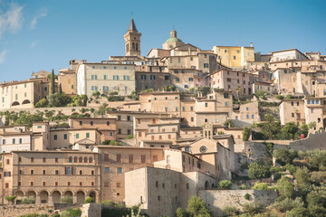 Naklejka premium View of the of Trevi Umbria, Italy, August 3 2021