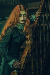 woman with long red hair