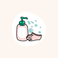 Wash your hands frequently to prevent coronavirus pandemic icon vector